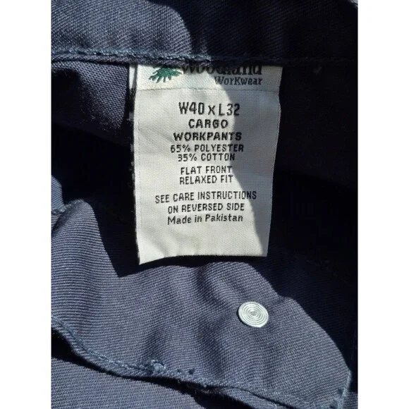 Woodland Workwear Kneedz Blue Work Pant Gel Knee Pads Built-in Relaxed 40x32 NWT - Picture 5 of 14